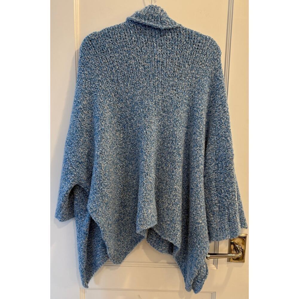 Free People Size Small BFF Cardigan Boho Wrap Boucle Blue - Picture 3 of 7